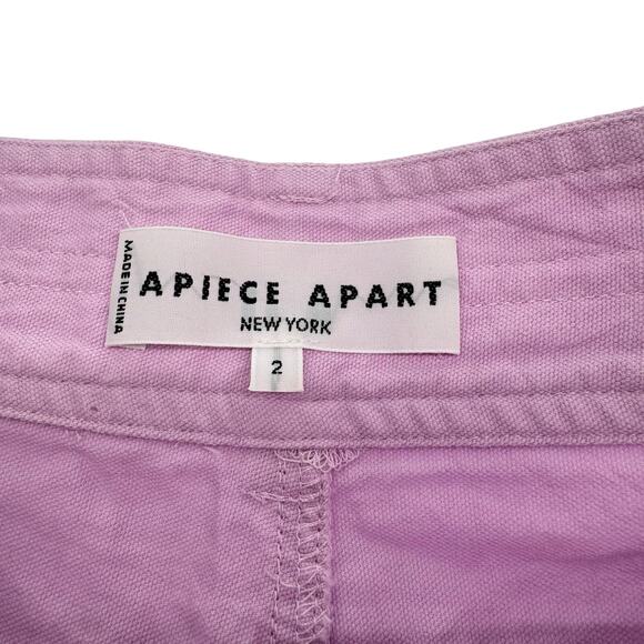 Apiece Apart Merida High Rise Cotton Pants Straight Leg Lavender Spring Summer 2 - Picture 5 of 11